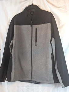 Solaris Men's Long Sleeve Jacket 2XL Full Zip Soft Shell Fleece Lined Gray/Black - Picture 1 of 12