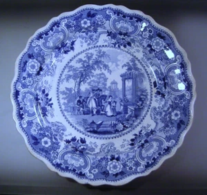 Adams Andalusia Pattern Blue Transferware 10 1/4" Plate 1830s - Picture 1 of 9