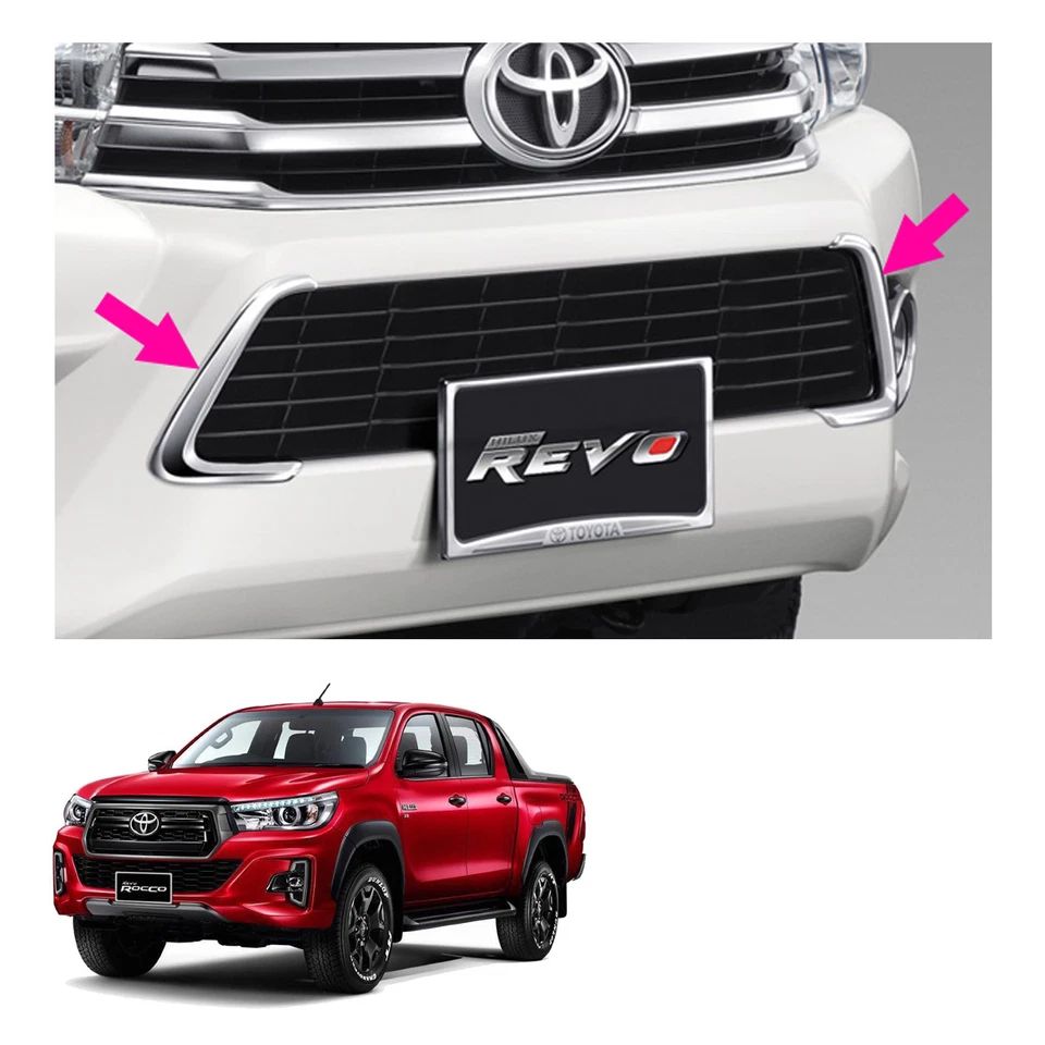 Genuine Front Bumper Garnish Trim Chrome For Toyota Hilux Revo 4 Door 2015 2017 - Image 1 of 4