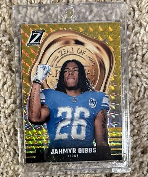 2023 Panini Zenith Jahmyr Gibbs RC Zeal Of Approval Gold 1/10 Detroit Lions