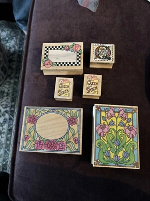 All Night Media Vintage Rubber Stamp Lot of 5 #1 - Image 1 of 3