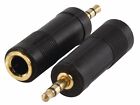 STEREO AUDIO GOLD PLATED ADAPTER >> 1/4" / 6.35mm (Female) to 3.5mm Jack (Male)