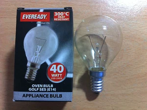 40w 240v SES Clear 300 Degree High Temperature Oven Lamp E14 Light Bulb x 2 - Picture 1 of 1