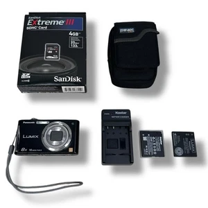 Panasonic LUMIX DMC-FH24 Digital Camera Black 16.1MP 2 Batteries 4GB Memory Card - Picture 1 of 10