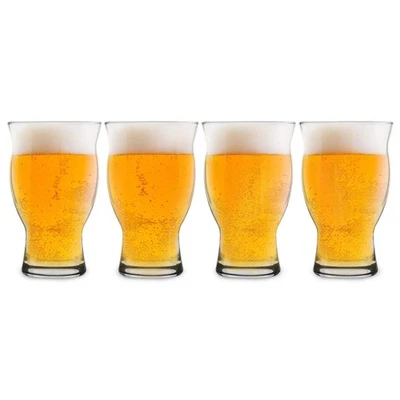 Paquete de 4 vasos de pinta de tulipán nucleados de 16 oz vasos de cerveza hechos en EE. UU. IPA apilables Foto 1 de 4