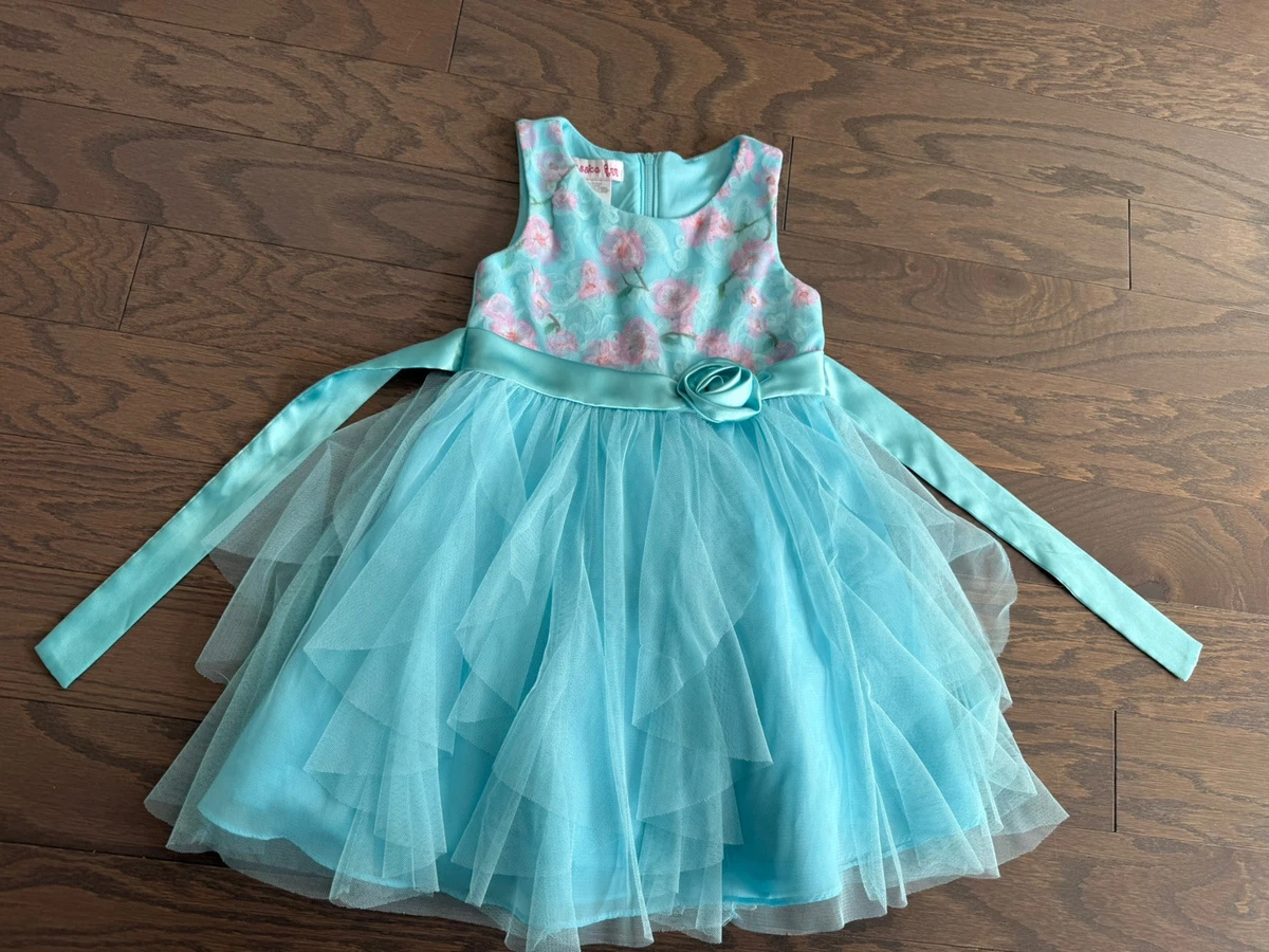 Vestido De Fiesta Floral Cinda Para Niñas - Con Cremallera Oculta Y Lazo En La Cintura