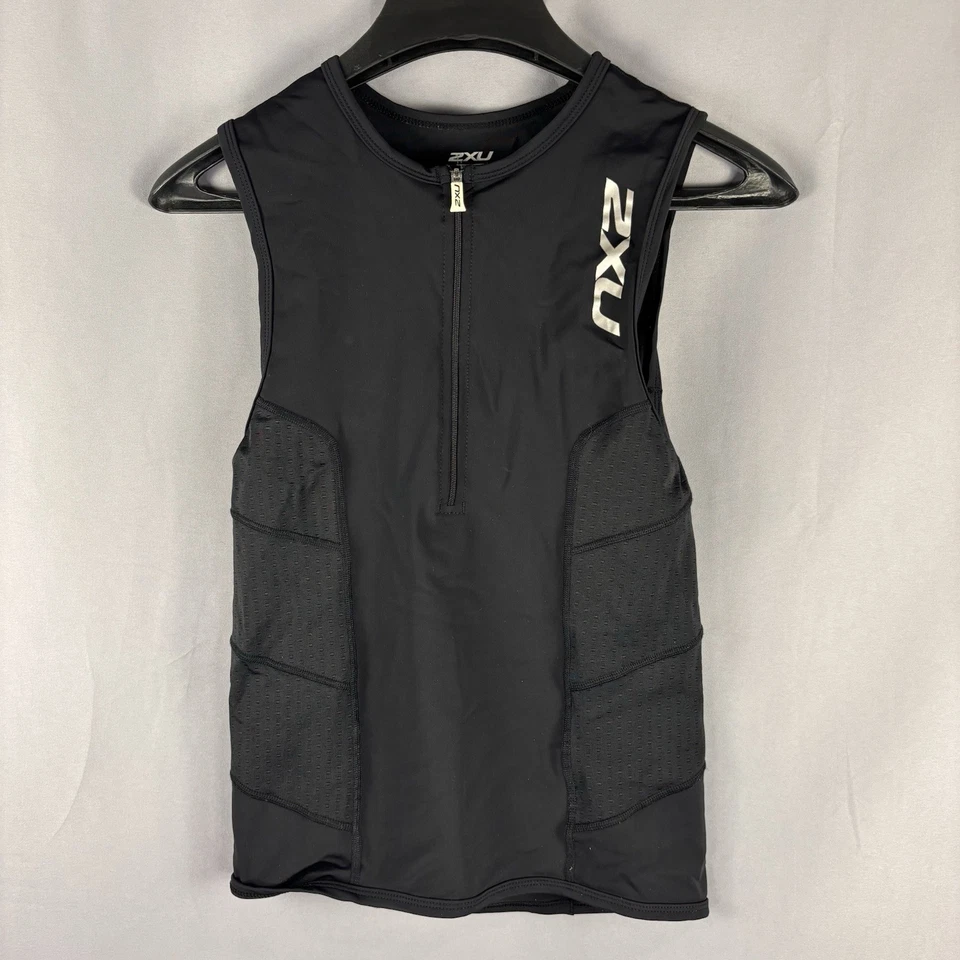 Camiseta sin mangas 2XU para hombre triatlón núcleo compresión carreras negra mediana Foto 1 de 4