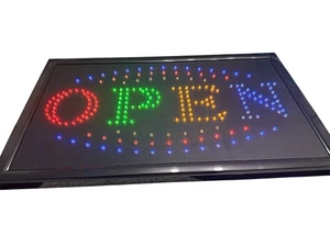 Blinkendes LED OPEN Schild beleuchtet Laden Geschäft Schaufenster Display - gebraucht - Bild 1 von 8