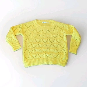Sleeping On Snow Anthropologie Bright Lights Pointelle Sweater Small Alpaca - Picture 1 of 7