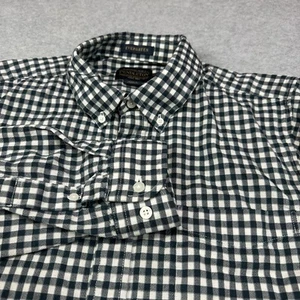 Pendleton Wool Shirt Mens Large Fitted Evergreen Gingham Check Virgin Wool - Picture 1 of 9