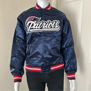 New England Patriots Big Kids NFL Lightweight Satin Blue Red Jacket M 10-12 - Picture 1 of 10