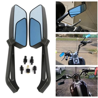 2X Espejos retrovisores laterales rectangulares para moto Kawasaki Vulcan VN 500 750 800 900 1500 Foto 1 de 4