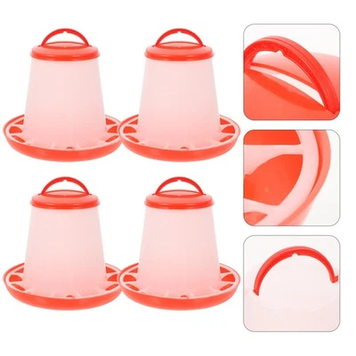  4 Pcs Geflügelfutterautomat Aus Kunststoff Hühnerfutterautomaten Huhn - Bild 1 von 4