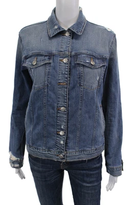 Joes Womens Distressed Button Down Denim Jacket Blue Size XS - Image 1 of 4