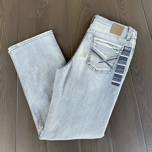 Jeans BKE fibbia Hudson giovanile taglia 14 (30x28) denim elasticizzato blu chiaro dritto - Foto 1 di 16