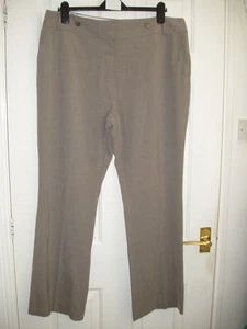 MARKS & SPENCER new PER UNA ROMA bootcut smart beige trousers 31 LEG size 18 M - Picture 1 of 2