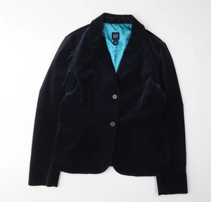 GAP Women's Blue Velvet Blazer Size 12, Classic Style - Picture 1 of 12