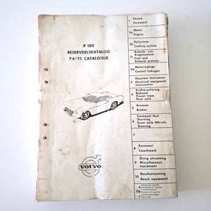 VOLVO P180 PARTS CATALOGUE OFFICAL FACTORY DEALER MAUAL 1960s - Imagen 1 de 6