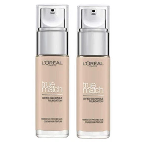 2x L'Oreal Paris True Match Super Blendable Liquid Foundation 30ml 1C Rose Ivory - Picture 1 of 6