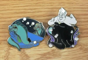 Authentic Disney Little Mermaid Ursula + Flotsam and Jetsam Trading Pin Lot of 2 - Picture 1 of 3