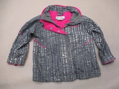 Columbia Interchange Size 4-5 Girls 100% Nylon Full Zip Snap Outdoor Jacket 642 - Image 1 of 4