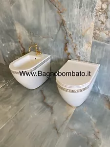 sanitari decorati con greca oro Made in Italy - Foto 1 di 4