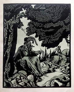 Russland Original 1916 Linolschnitt von Georgiy George NARBUT Märchenillustration RR - Bild 1 von 1