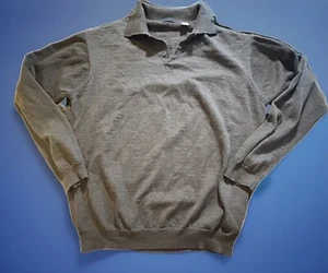 Halogen Extra Fine Merino Wool Polo Shirt Mens Large Brown Sweater Made In Italy - Picture 1 of 7
