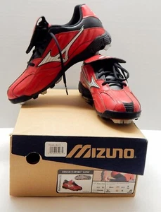 Mizuno Finch 9 Spike Low Cleats Red With Black Silver Women's Size 11 - Picture 1 of 11