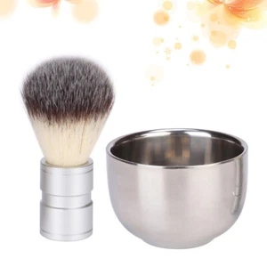 2 PEZZI Spazzola Setole Barba Spazzola Capelli Tasso Piatto da Barba Uomo Spazzola da Barba - Foto 1 di 11