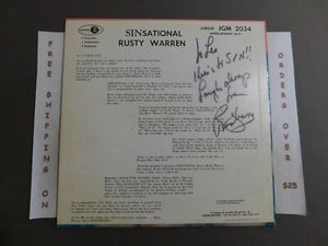 *AUTOGRAPHED* RUSTY WARREN SIN-SATIONAL LP JGM 2034 - Picture 1 of 4