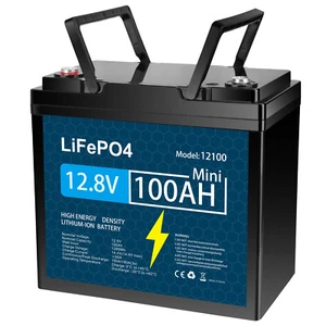 12V 100AH Lithium Battery Rechargeable LiFePO4 5000+ Deep Cycle Solar Panel RV - Picture 1 of 9