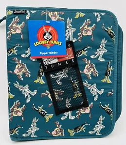 Vintage Neu mit Etikett 1998 Looney Tunes 3-Ring Mappe Stuart Hall grün Taz Bugs Bunny Daffy - Bild 1 von 13