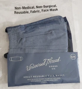 UNIVERSAL THREAD PRODUCTS CO. Máscaras faciales reutilizables para adultos con bolsillos de filtro incorporados - Imagen 1 de 2