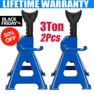 2Pcs Axle Stands Floor Jack Heavy Duty Lifting 3 Ton Capacity Stand Car Caravan - Picture 1 of 10