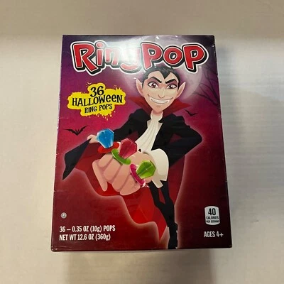 NEW Ring Pops Individually Wrapped Bulk Pack 36 Count Halloween Box Lollipops  - Image 1 of 4