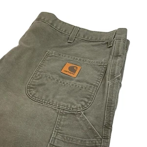 Vtg Y2K Carhartt Carpenter Union Pants Mens 48x32 B11 Moss Green Gorpcore Grunge - Picture 1 of 23