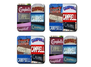 Personalized Coasters featuring the name CAMPBELL in photos of signs - Set of 4 - Picture 1 of 1