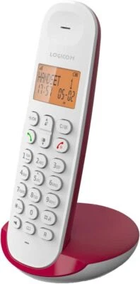 Logicom ILOA 150 Schnurloses Festnetztelefon Himbeere DECT Analog 7h Gesprächsda - Imagen 1 de 2