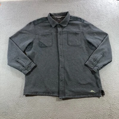 tommy bahama shacket mens L gray long sleeve button up fleece lined - Image 1 of 4