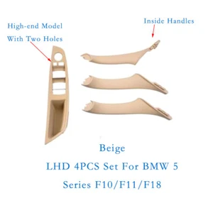 4PCS Beige Car Doors Inner Pull Handles Window Panel For BMW 5 Series 10-17 LHD - Picture 1 of 5