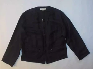 DAVID DART COLLECTION WOMENS JACKETS BLACK LIGHT WEIGHT ZIP UP 2 POCKETS SZ P - Picture 1 of 6