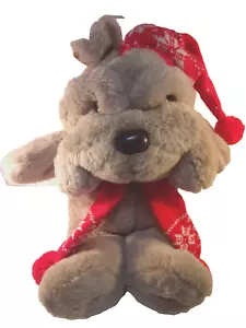 1984 Shar Pei Dog Plush TARGET Commonwealth w Santa Hat Kris Krinkles 20" SOFT! - Picture 1 of 10