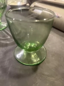 Vintage Green Depression Glassware Glass Sherbet Cup Ice Cream Dessert I Uradani - Picture 1 of 4