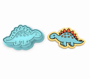 Stegosaurus Cute Cookie Cutter & Stamp | Dinosaur Dino Birthday Jurassic Reptile - Picture 1 of 5