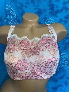 Nuevo sin etiquetas Sujetador Torrido Sexy Curva Rosa Rosa Encaje Cami Cobertura Frontal Con Aros 44C - Imagen 1 de 9