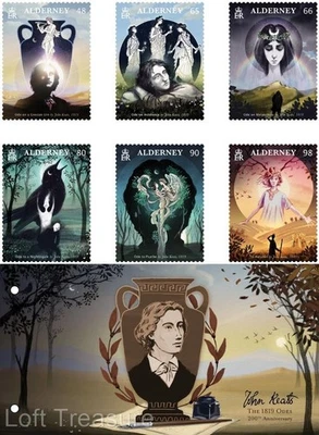 Alderney Stamps: "Odes of John Keats - Bicentenary" Presentation Pack 2019 - Image 1 of 4