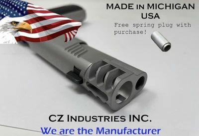 Freno compensador de acero inoxidable 1911 - Freno de boca - con ranuras laterales 45acp _ V1SS Foto 1 de 4