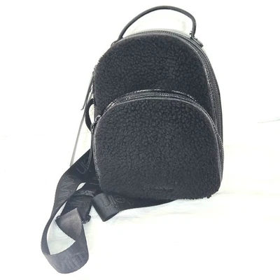 Calvin Klein Astatine Sherpa Mini Backpack in Black - Image 1 of 4