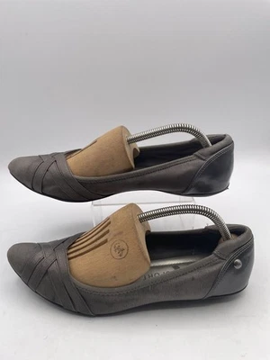 Anne Klein Sport Ballet Flats Women's Sz 8M Gray Leather Slip-On Comfort Shoes - Image 1 of 4